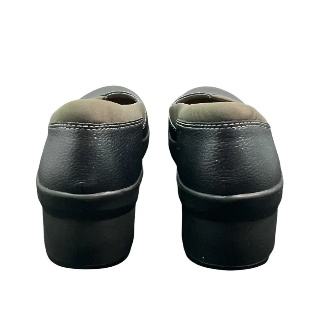 Clarks Collection Suttyn Walk Dark‎ Pewter Metallic Wedge Shoes Womens 8.5 M